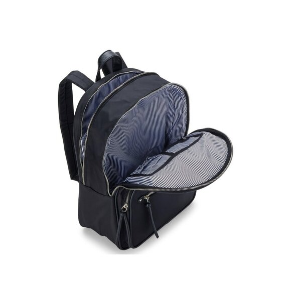 NWT No Boundaries Black Double Gusset Travel School Stylish Black Zip Backpack - Picture 4 of 4